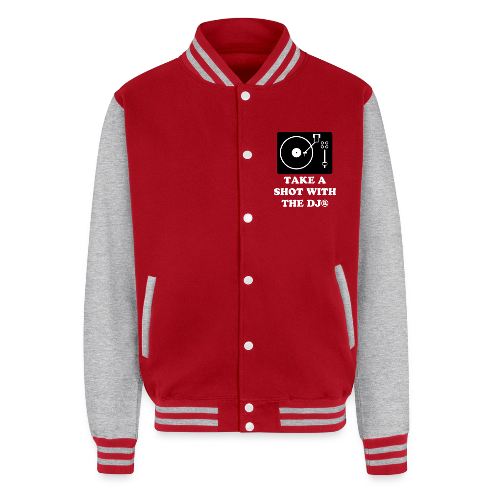 Take a shot with the dj Letterman Jacket - red/heather grey