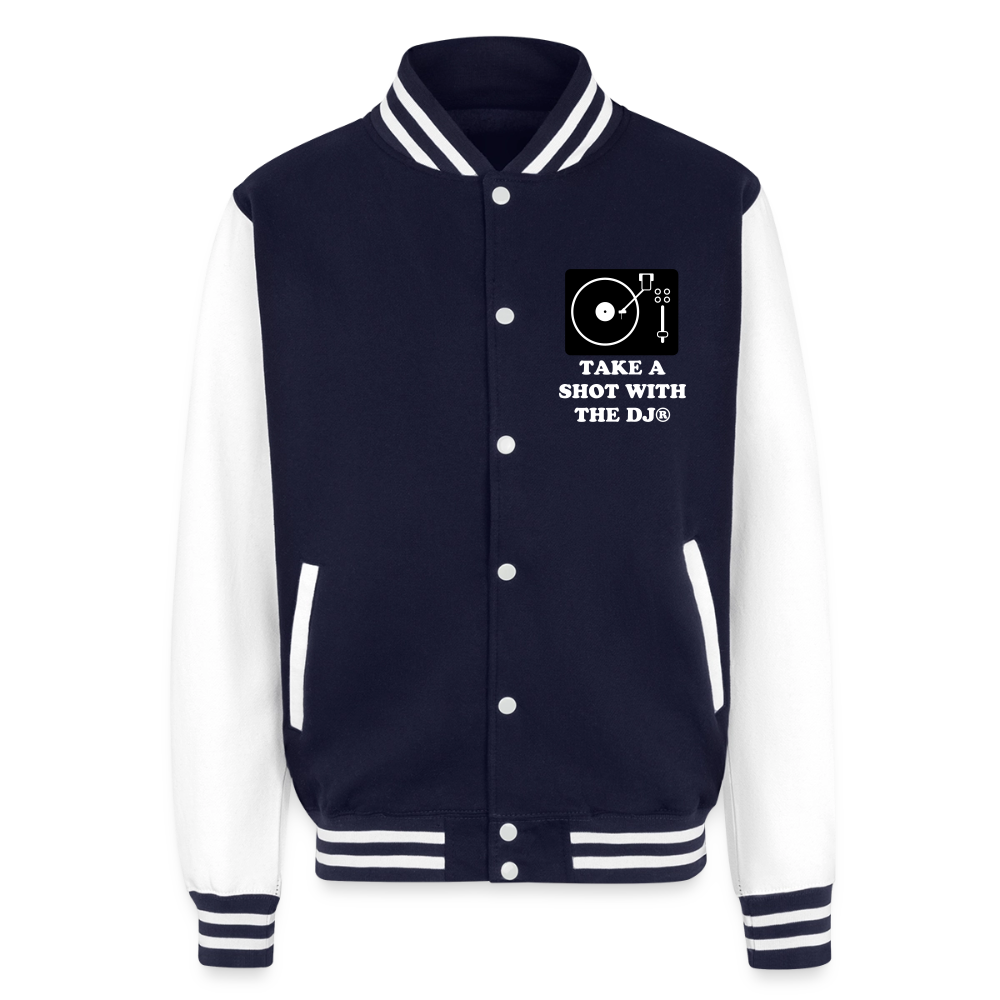 Take a shot with the dj Letterman Jacket - navy/white