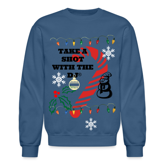 TAKE A SHOT WITH THE DJ® UGLY SWEATER - indigo blue